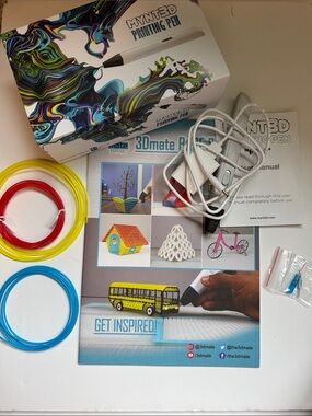 MYNT3D 3D Printing Pen Kit — with Yellow, Red & Blue Filament and idea book